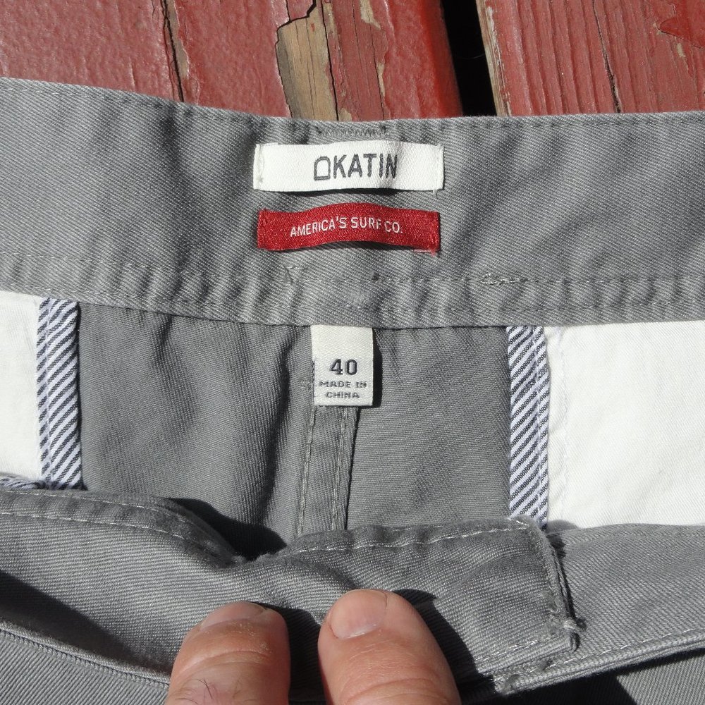 Okatin Surf Co gray mens flat front shorts 40~EUC~Beach wear, golfing - Picture 5 of 5